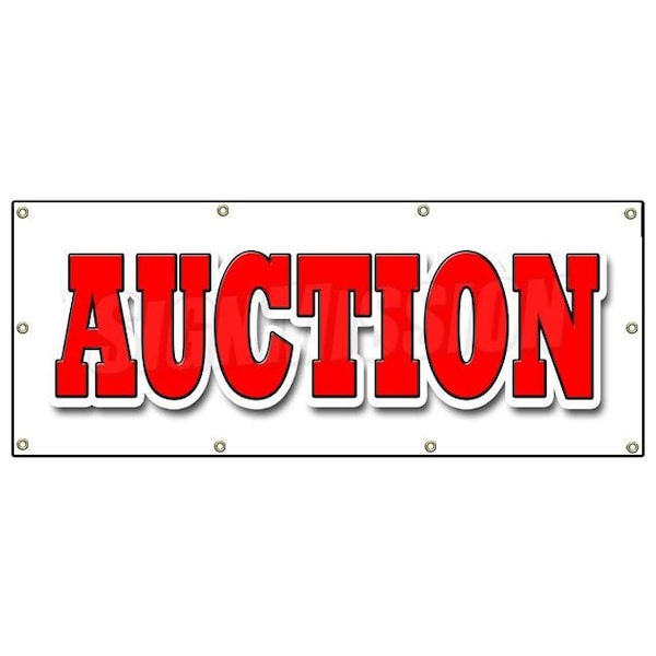 Signmission AUCTION BANNER SIGN antique jewelry furniture artwork estate sale B-96 Auction - main